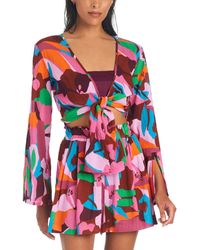 Sanctuary - Tropic Mood Printed Cotton Cover Up Shirt - Lyst