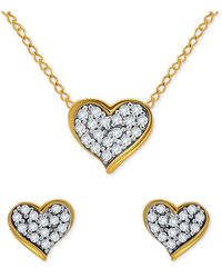 Giani Bernini - 2-pc. Set Cubic Zirconia Heart Cluster Pendant Necklace & Matching Stud Earrings - Lyst
