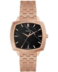 Fossil - Nick Jonas X Machine Luxe Marble Rose Gold-tone Stainless Steel Watch - Lyst