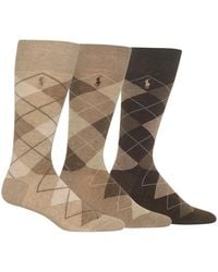 Polo Ralph Lauren - 3-pack Argyle Dress Socks - Lyst