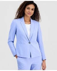 Kasper - Stretch Crepe One-button Panel Seamed Blazer - Lyst