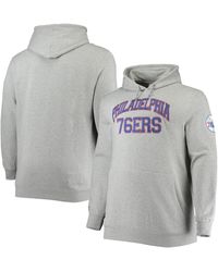 Mitchell & Ness - Heather Gray Philadelphia 76ers Hardwood Classics Big And Tall Throwback Pullover Hoodie - Lyst