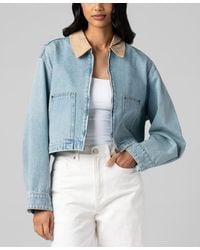 Blank NYC - Crop Denim Zip Front Barn Jacket - Lyst