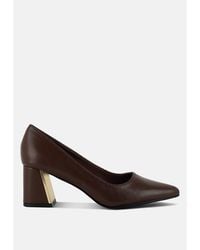 LONDON RAG - Casey Metallic Detail Block Heel Pumps - Lyst
