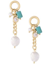 Ettika - Imitation Pearl Turquoise Dangle Earrings - Lyst