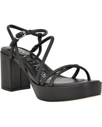 Calvin Klein - Lilana Block Heel Strappy Dress Sandals - Lyst