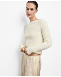 Mango - Knitted Ribbed Sweater - Lyst