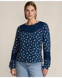 Lands' End - Plus Size Long Sleeve Slub Pintuck Top - Lyst