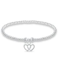Macy's - Bead Double Heart Charm Bracelet - Lyst
