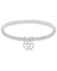 Macy's - Bead Double Heart Charm Bracelet - Lyst