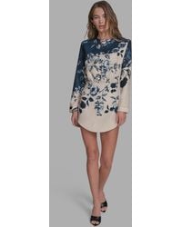 BCBGMAXAZRIA - Long-sleeve Tweed Shift Dress - Lyst