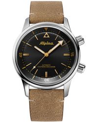 Alpina - Swiss Automatic Seastrong Diver Leather Strap Watch 42mm - Lyst