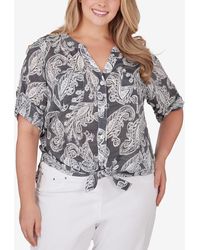 Ruby Rd. - Plus Size Paisley Silky Gauze Top - Lyst