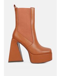 LONDON RAG - Frosty High Platform Block Heel Chelsea Boot - Lyst