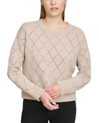 DKNY - Diamond-shaped Pointelle Sweater - Lyst