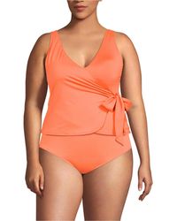 Lands' End - Plus Size Side Tie Tankini Top - Lyst