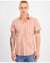 Sun & Stone - Sun + Stone Marcos Short Sleeve Button-front Striped Shirt - Lyst
