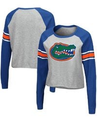 Colosseum Athletics - Heathered Gray And Royal Florida Gators Decoder Pin Raglan Long Sleeve T-shirt - Lyst