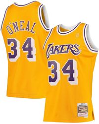 Mitchell & Ness Los Angeles Lakers Shaquille O'neal Lightning Basketball  Jersey in Blue for Men