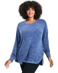 Avenue - Plus Size Bec Button Detail Hacci Top - Lyst