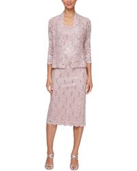 Sl Fashions - Petite 2-pc. Lace Jacket & Midi Dress Set - Lyst