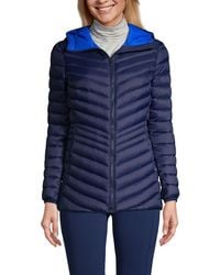 Lands' End - Tall Wanderweight Packable Down Hooded Long Jacket - Lyst