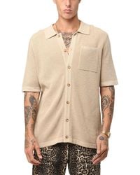Xxiii - Zyair Knit Rib Button Up Shirt - Lyst