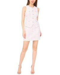 Cece - Split Hem Vest Tweed Mini Skirt - Lyst