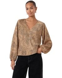 Hush - Grace Satin Long Sleeve Top - Lyst