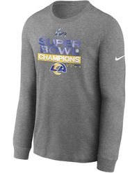 Nike - Heather Charcoal Los Angeles Rams 2021 Super Bowl Champions Locker Room Trophy Collection Long Sleeve T-shirt - Lyst