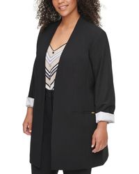 Calvin Klein - Plus Size Collarless Open-front Topper Jacket - Lyst