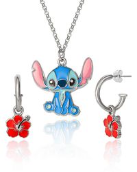 Disney - Lilo And Stitch Fashion Stitch Necklace & Flower Earrings Set - Lyst
