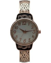 Olivia Pratt - Elegant Metallic And Detailed Round Face Bangle Watch - Lyst
