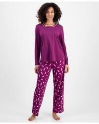 Charter Club - Long-sleeve Jersey Pajama Set - Lyst
