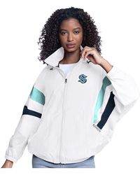 G-III 4Her by Carl Banks - White Seattle Kraken Game News Oversized Full-zip Hoodie Jacket - Lyst