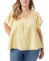 Jessica Simpson - Trendy Plus Size Serenity Cotton Flutter-sleeve V-neck Top - Lyst