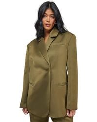 Warehouse - Premium Satin Oversized Blazer - Lyst
