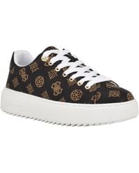 Guess - Denesa Treaded Platform Lace-up Sneakers - Lyst