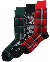 Polo Ralph Lauren - 3-pack Chopped Bandana And Plaid Socks Gift Box - Lyst