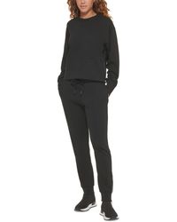 DKNY - Sport Cotton Performance Cropped Zip-detail Sweatshirt - Lyst