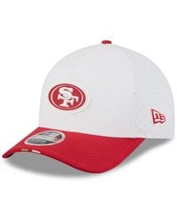 KTZ - White/scarlet San Francisco 49ers 2025 Nfl Training Camp A-frame 9forty Adjustable Hat - Lyst