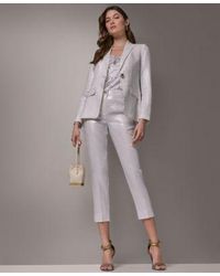 Donna Karan - One Button Peak Lapel Blazer Straight Leg Mid Rise Pants - Lyst