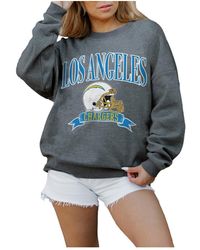 Gameday Couture - Los Angeles Chargers Oversized Seal The Deal Premium Fleece Drop Shoulder Pullover Sweatshirt - Lyst