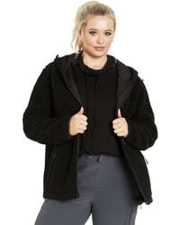 Avenue - Plus Size Kyla Fleece Zip Front Jacket - Lyst