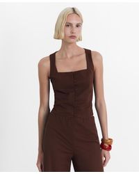 Mango - Buttons Cotton Top - Lyst
