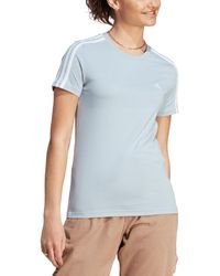 adidas - Essentials Cotton 3 Stripe T-shirt - Lyst