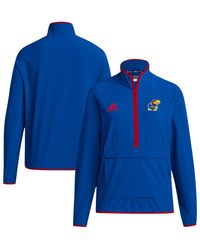 adidas - Kansas Jayhawks Coaches Sideline Half-zip Jacket - Lyst