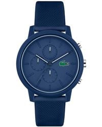 Lacoste - L 12.12. Chrono Navy Silicone Strap Watch 43mm - Lyst