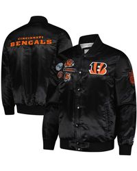 Starter - Cincinnati Bengals Exclusive Satin Full-snap Varsity Jacket - Lyst