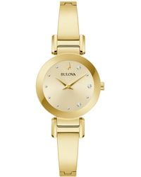 Bulova - X Marc Anthony Modern Diamond Accent Gold Stainless Steel Bangle Bracelet Watch 26mm - Lyst
